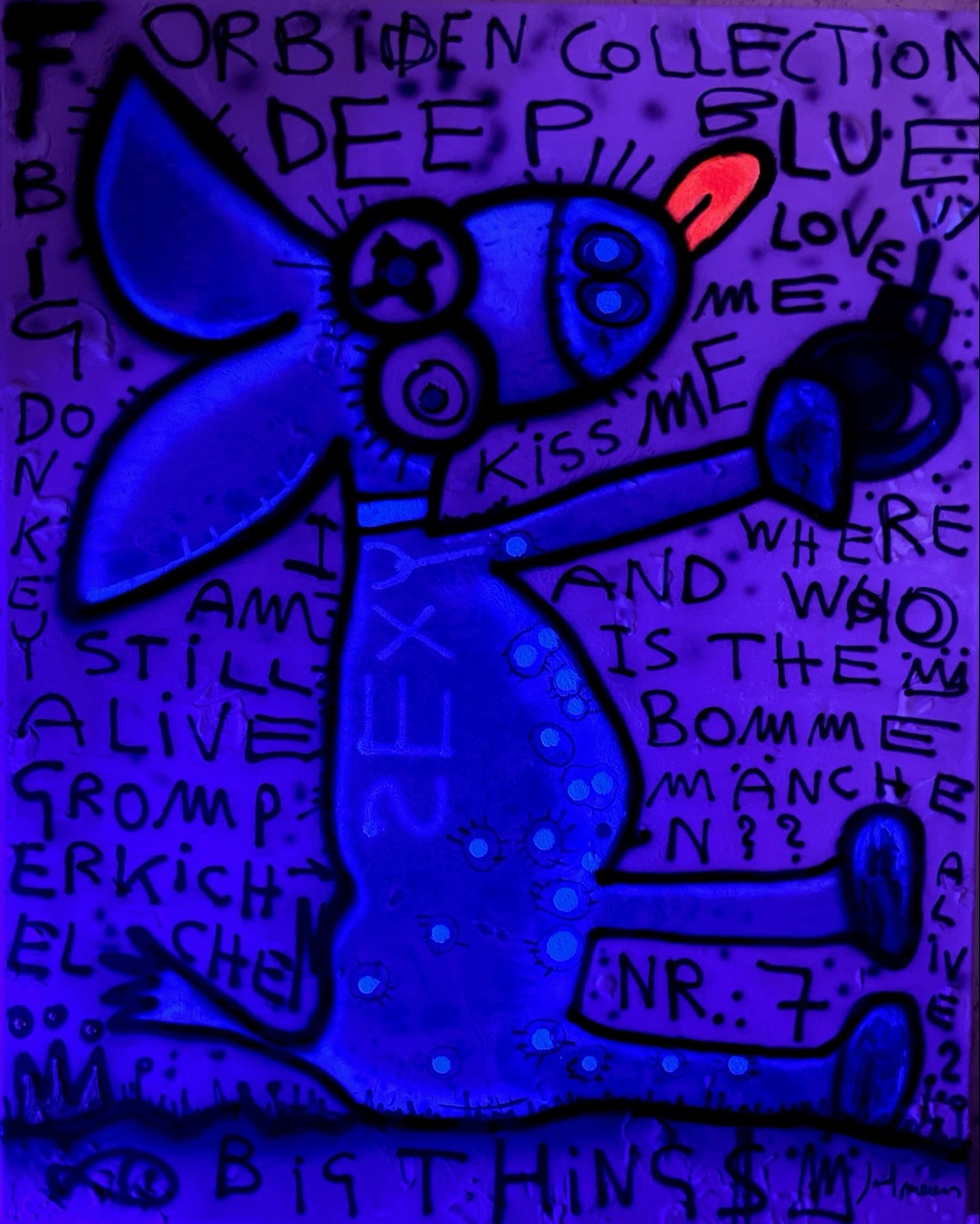 Forbiden Collection Blue Donkey blacklight glow